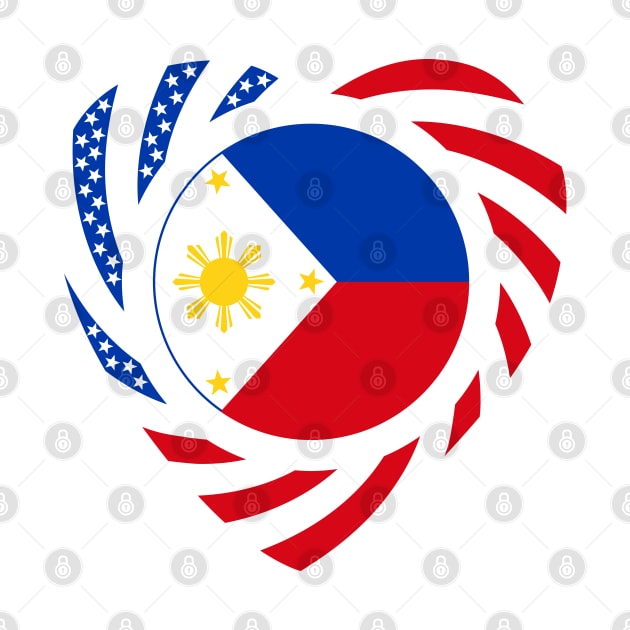 Filipino American Multinational Patriot Flag (Heart) by Village Values