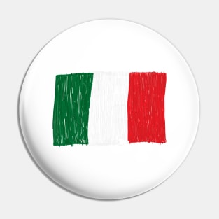 Doodle ITALY flag. Child drawing i love ITALY design flag Pin