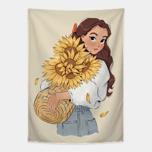 Sunflower Girl Tapestry