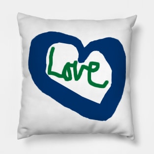 Love Heart Blue Heart TShirt Pillow