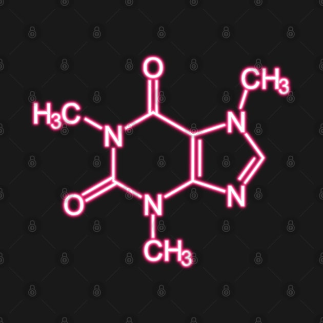 Pink Neon Caffeine Molecule by la chataigne qui vole ⭐⭐⭐⭐⭐