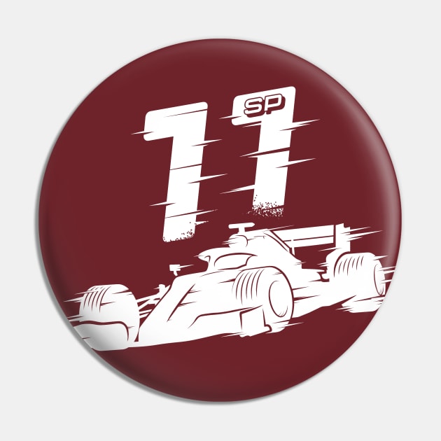 We Race On! 11 [White] Pin by DCLawrenceUK