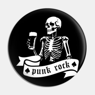 punk rock skeleton Pin