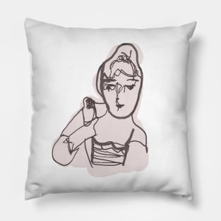 lady in pink Pillow