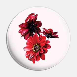 Red Zinnia Trio Pin