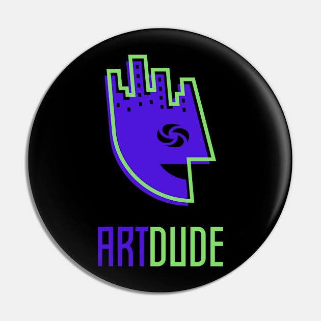 YourArtDude Logo In Blue And Lime Pin by yourartdude