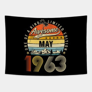 Awesome Since May 1963 Vintage 60th Birthday Tapestry