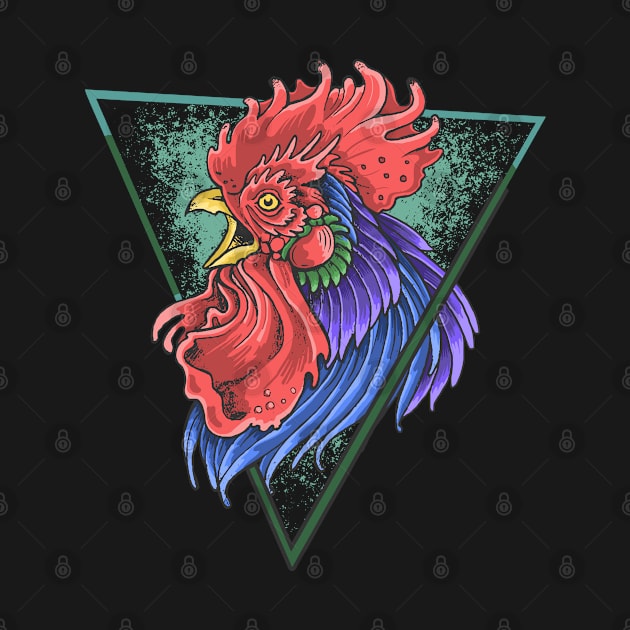 Rooster Colorful Head by Mako Design 