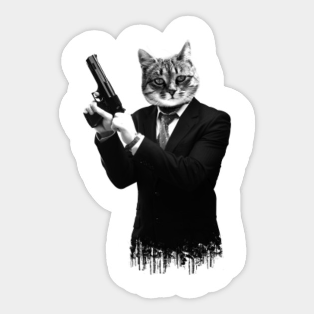 Cat Pussy Cat Guns Sticker Teepublic