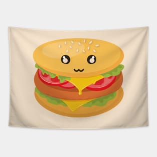 Kawaii burger doodle Tapestry