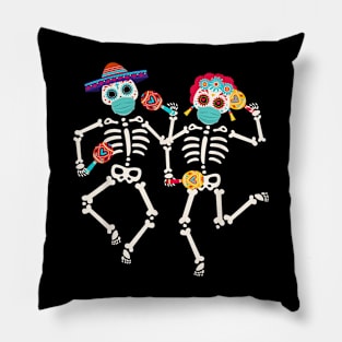 Dia De los Muertos Day of the Dead 2023 2024 Skull Dancing Pillow