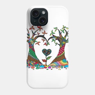 The Colourful Love Tree Design T-Shirt Phone Case