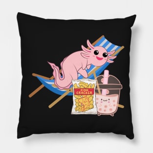 Sweet chilling Axolotl Mexican walking fish Pillow