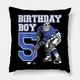 Kids 5 Year Old Ice Hockey Themed Birthday Party 5Th Boy Pillow