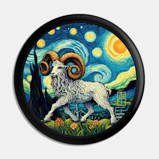 ZODIAC Aries - Astrological ARIRS - ARIRS - ZODIAC sign - Van Gogh style - 14 Pin