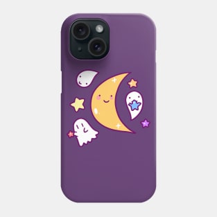 Crescent Moon and Ghosts Phone Case