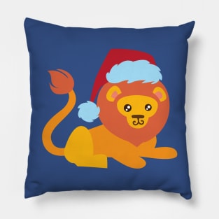 Lion with santa hat 02 Pillow