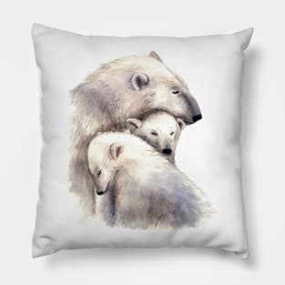 white bear's family Pillow