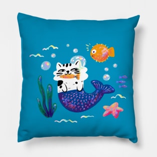 Cat mermaid Pillow