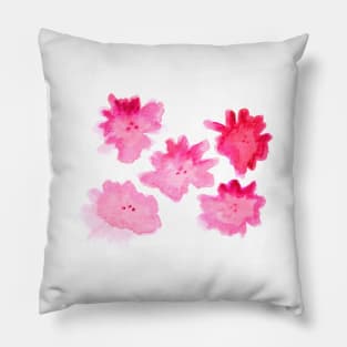 Watercolor flowers pink. Art decoration, sketch. Illustration hand drawn modern Pillow