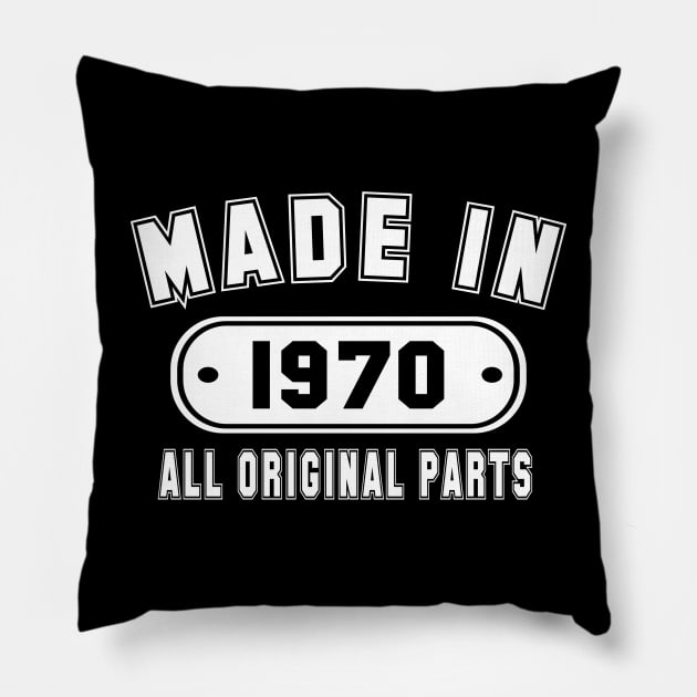 Made In 1970 All Original Parts Pillow by PeppermintClover