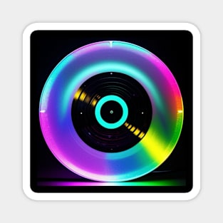 Vinyl Records Rainbow Holographic Neon Color Music Record Magnet