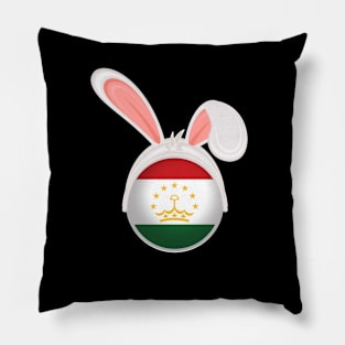 happy easter Tajikistan bunny ears flag cute designs Pillow