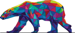 Rainbow Geometric Polar Bear Magnet