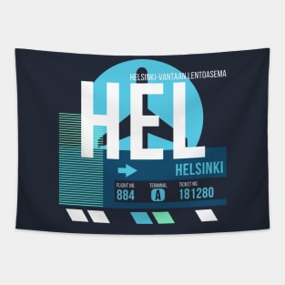Helsinki (HEL) Airport // Sunset Baggage Tag Tapestry