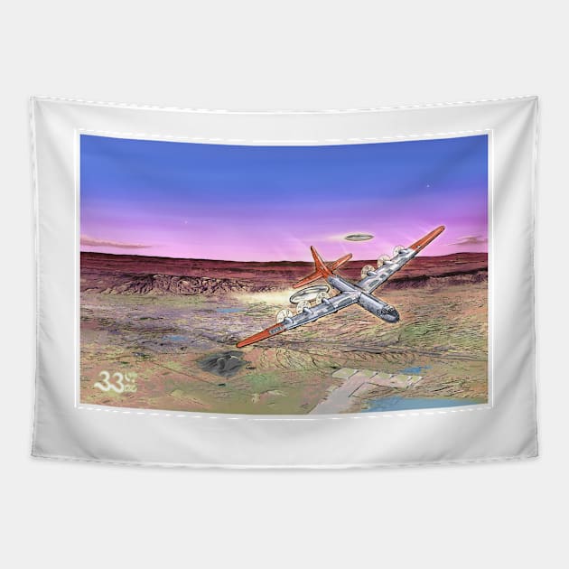 'Flying Saucer Fever: Airborne UFO Encounters, 1950-1952' Book Cover Art (33oz, 2021) Tapestry by 33oz Creative