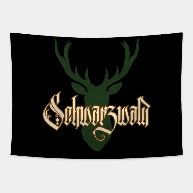 Schwarzwald Hirsch Geweih Wild Natur Schwaben Tapestry by Foxxy Merch