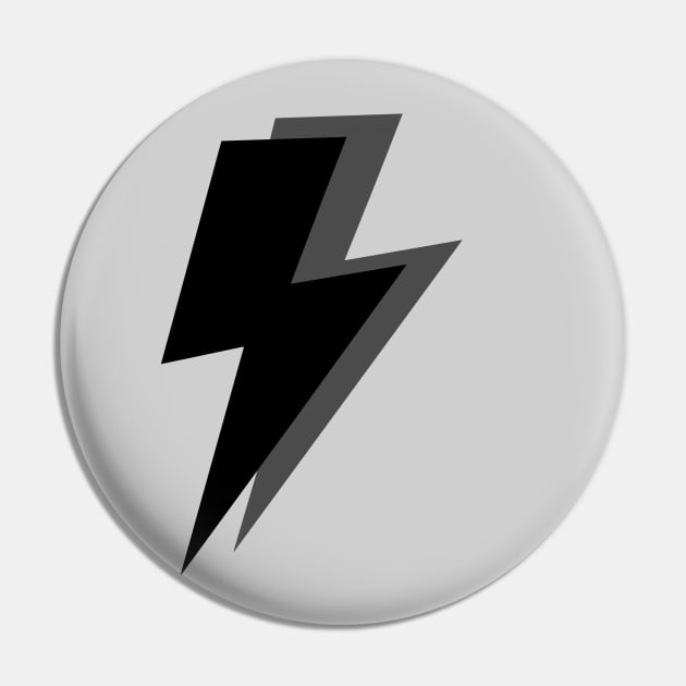 Black and Grey Lightning on a White Background Pin by OneThreeSix