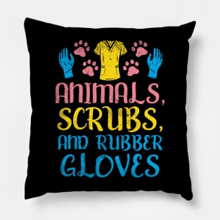 Animals Scrubs And Rubber Gloves Pillow