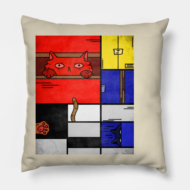 Piet Mondrian Art Pillow by GalaTati