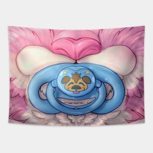 Cute Kit Paci Mask - Pink w/ Blue Paci Tapestry