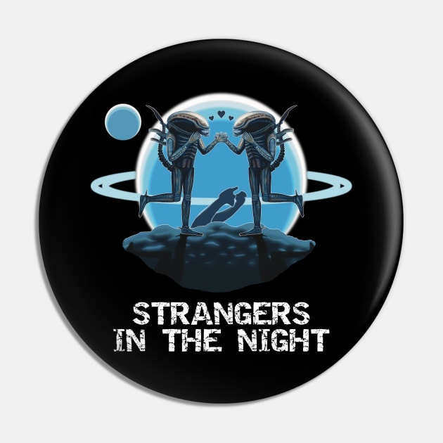 Strangers in the Night: Dancing Xenomorphs Pin by SPACE ART & NATURE SHIRTS 