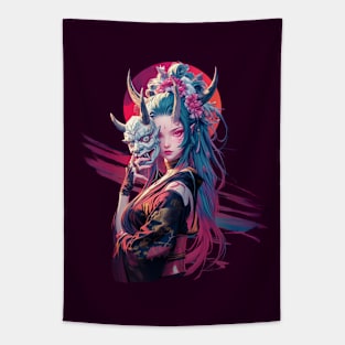 Oni Demon Girl Tapestry