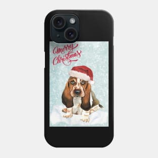 Basset Hound Merry Christmas Santa Dog Phone Case