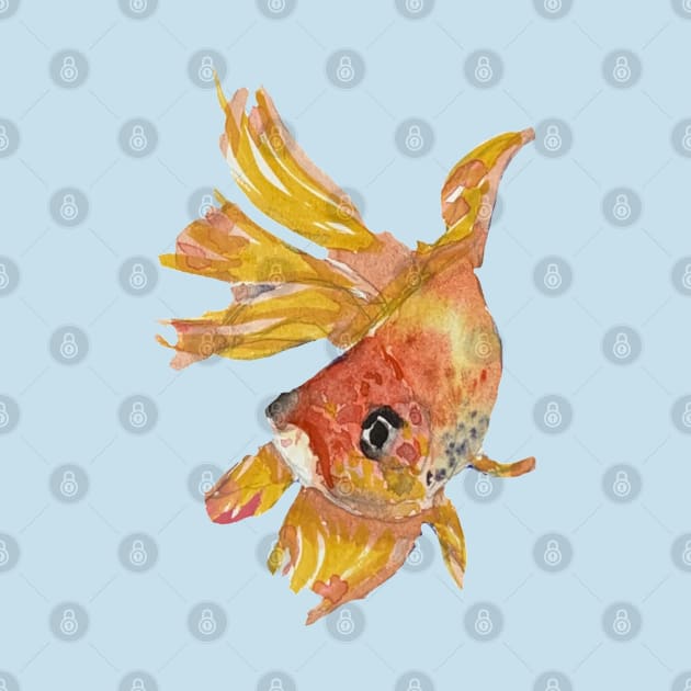 Beautiful orange swimming goldfish by Annalisseart24