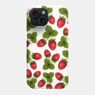 Watercolor Strawberry Pattern Phone Case
