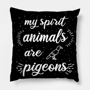Vintage pigeons retro design spirit animal accessories Pillow