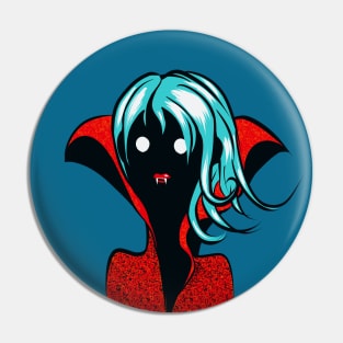 Funny Vampire Girl Character Pin