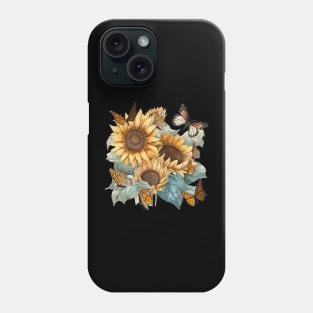 Butterflies Sunflower Phone Case