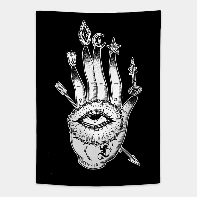 Hand of the Mysteries Tapestry by lOll3