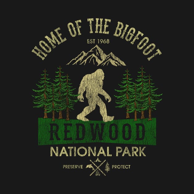 BIGFOOT Redwood national park vintage camping gift by Venicecva Tee