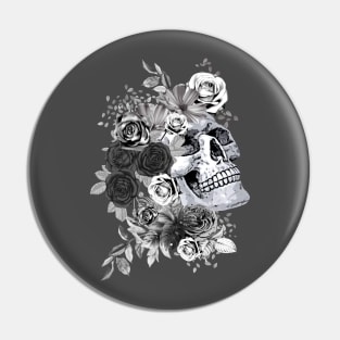 floral skull Pin