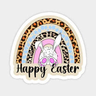 Happy Easter rainbow bunny butt Magnet