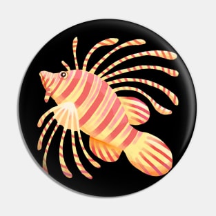 Whimsical Ocean Coral Reef Lionfish in Digital Pin