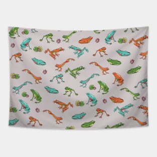 Colorful Frog Pattern Tapestry