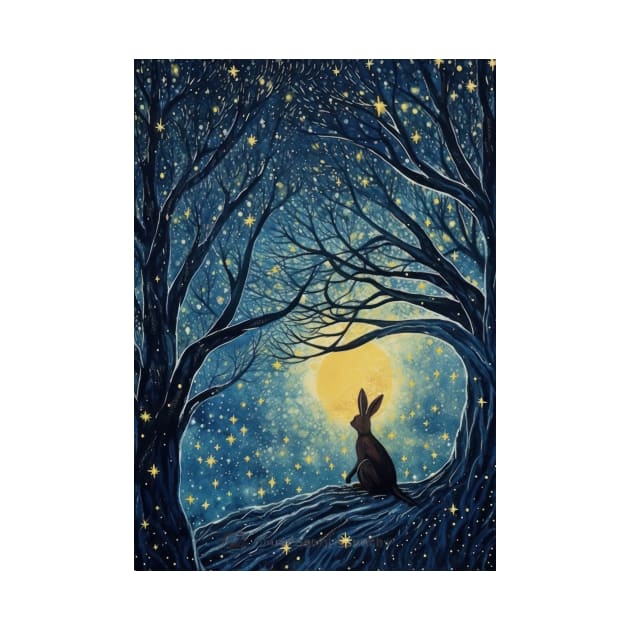 Hare, Pagan Hare, Pagan Art, Moon, Animal, by thewandswant